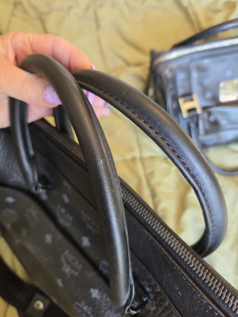 MCM Visetos Boston Bag With Matching Briefcase